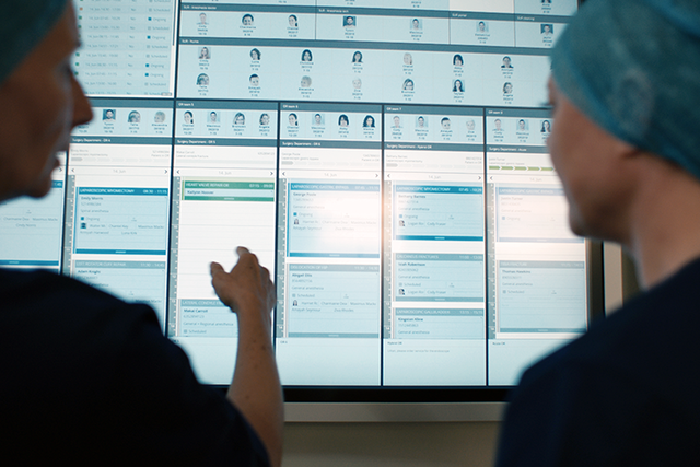 INSIGHT patient flow management system from Getinge shows surgery calendar